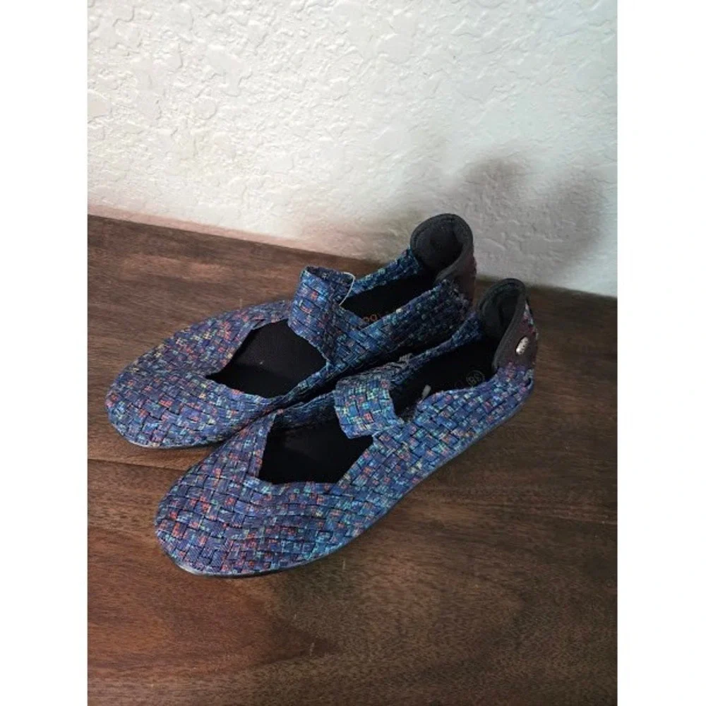 Bernie Mev Blue Printed Wedges